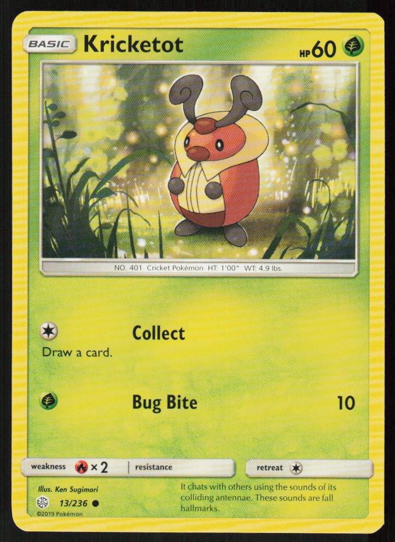 Kricketot 13/236 Common Cosmic Eclipse Pokemon Near Mint