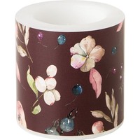 Ihr Aurelia Windlicht Kerze Lampionkerze Wachs Pflanze Ø7,5 Xh7,5 Cm Bordeaux