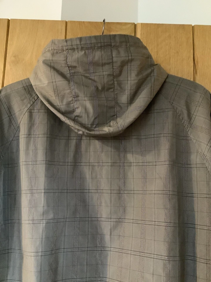 BEN SHERMAN Brown Check Varsity Hooded Zipped Jacket Size Large - Image 3 of 4