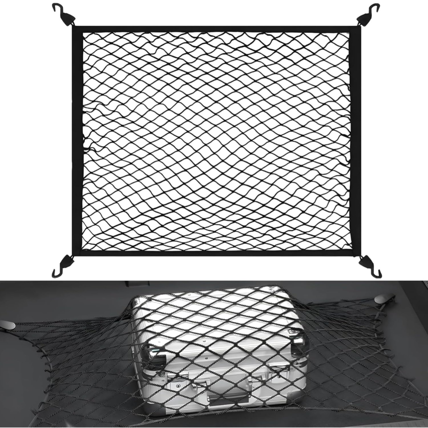 Filet de coffre pour bloquer vos courses organisateur élastique universel 80x60