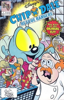Disney's Chip 'n Dale Rescue Rangers #7 ''Colossal Fly'' Comic Book 1990 Copper