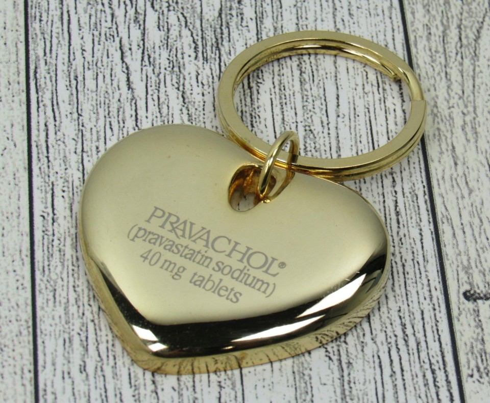 Rare Heart Shaped Pravachol Metal Keychain Drug Rep Pharmaceutical ...
