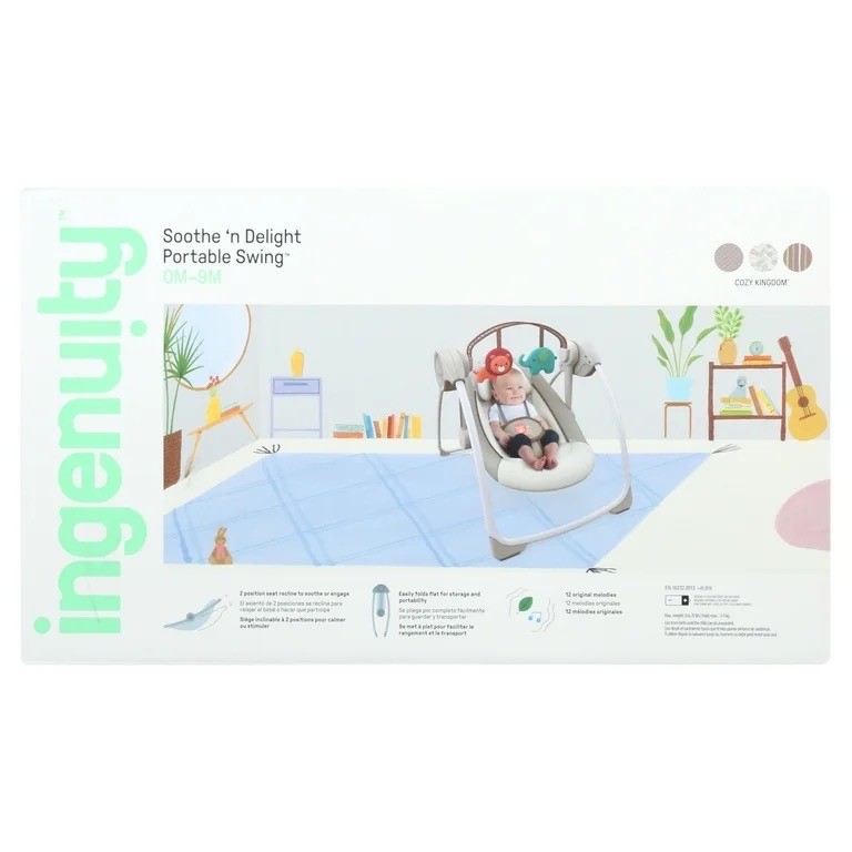 Ingenuity Soothe 'N Delight 6-Speed Portable Baby Swing with Music - Cozy Kingd