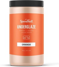 Underglaze Orange 16 oz Made in USA Lead-Free Color Glaze for Pottery and