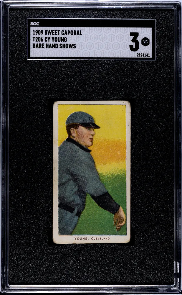 Cy Young 1909 Sweet Caporal (T206) Bare Hand Shows SGC 3