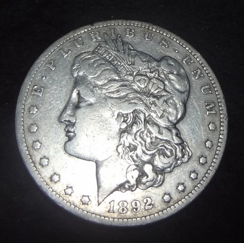 1892-CC Morgan Silver Dollar - Choice VF+ details from the Carson City mint