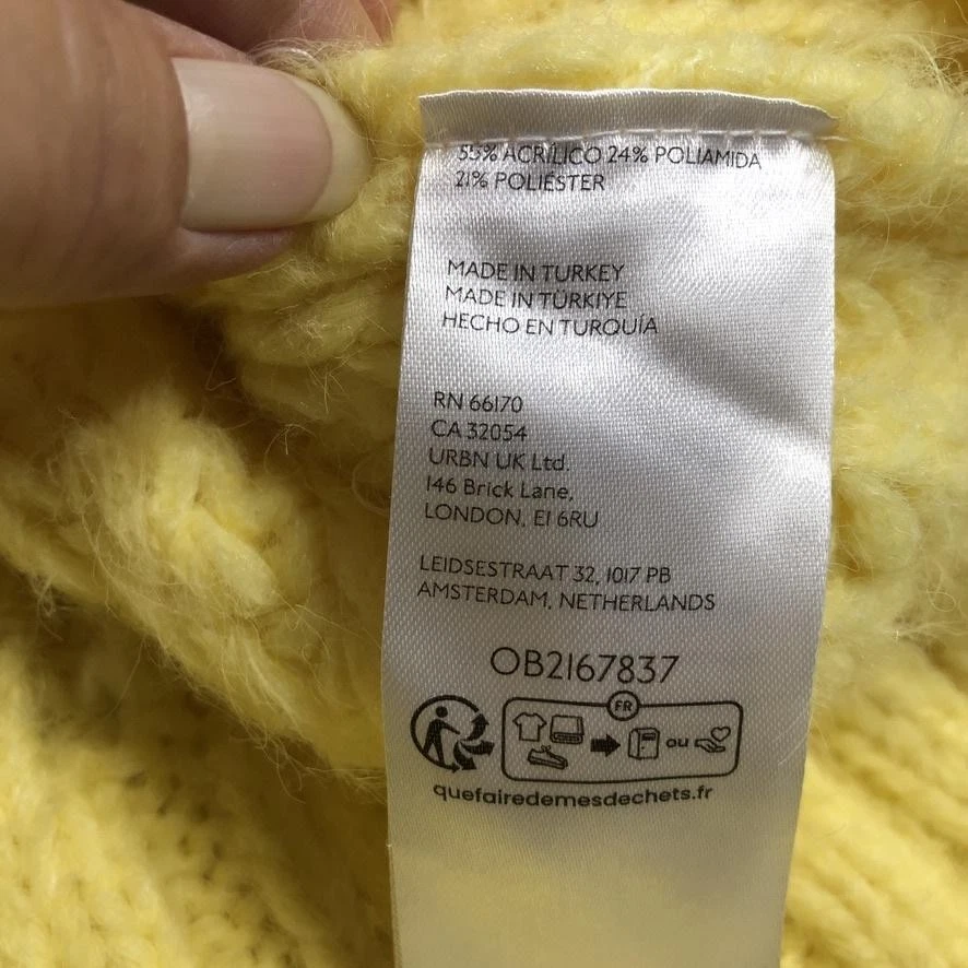 Pilcro Anthropologie Sweater Women XL Yellow Turtleneck Chunky Knit - Image 4 of 4