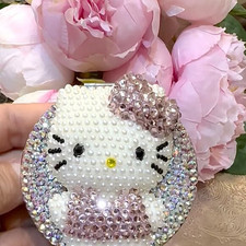 Hello Kitty Face Foldable Rhinestone Compact ...