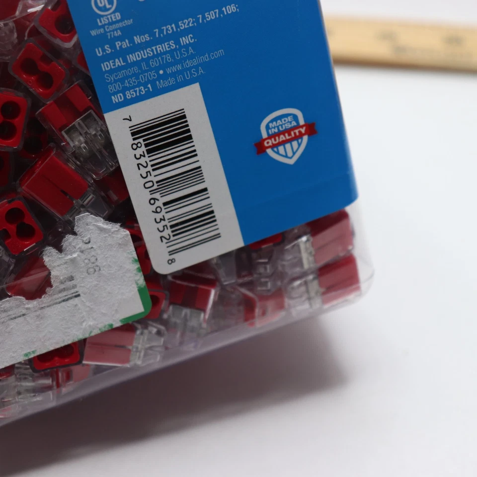 (250-Pk) Ideal Push-In Wire Connector 2 Port 20- 12 AWG Red 30-1032J  - Image 3 of 4