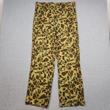 Vintage Duck Camo Pants 34x32 Lightweight Hunting Wide Leg Frog Camouflage