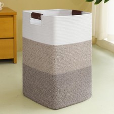 Laundry Hamper 96L Extra Large Laundry Basket, Woven Blanket Basket, Cotton W...