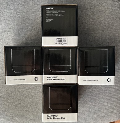 5 PACK Pantone Latte Thermo Cup 419 - BLACK - Copenhagen Design - RARE