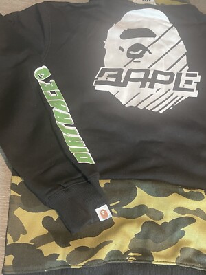 APE BAPE KAWS BMX MASK HOODIE ジップアップパーカー Bape Bmx Mask Full Zip Hoodie Small Black | eBay