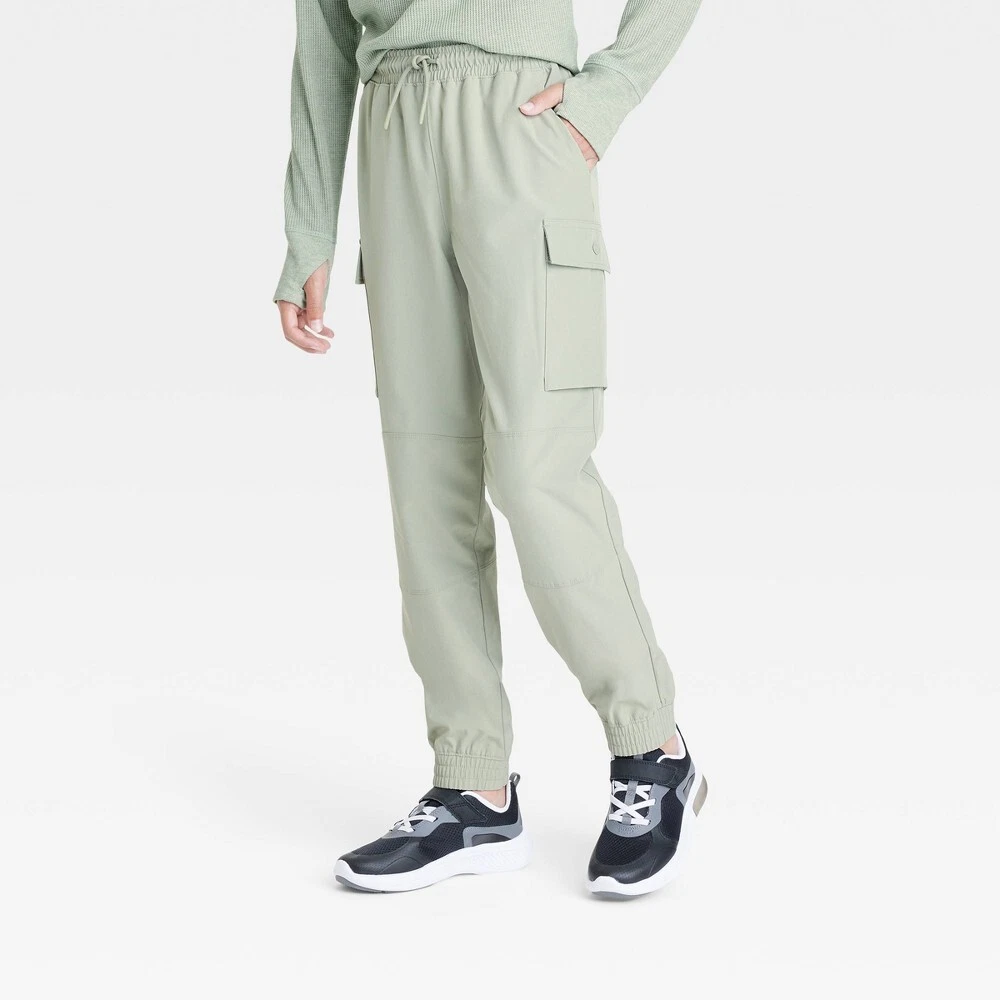 Boys' Lined Cargo Pants - All in Motion Light Green S 6/7