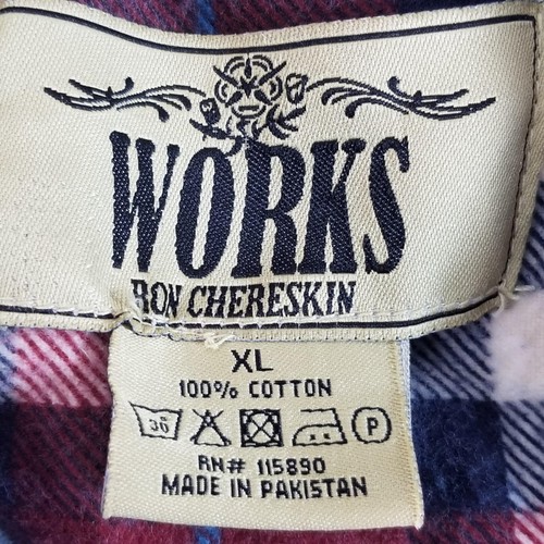 Works Ron Chereskin flannel shirt men's XL extra large red plaid heavy cotton - Picture 10 of 10