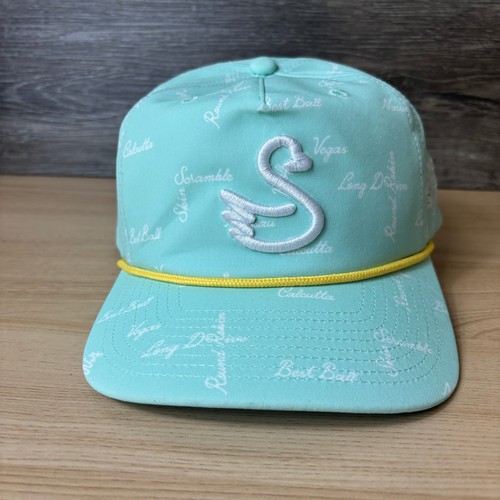 Swannies Mütze Kappe Druckknopflasche blau Seil Performance Golf Golfen Voyager Village