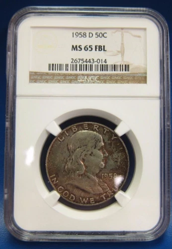 1958-D Franklin Half Dollar .50c NGC MS 65 FBL