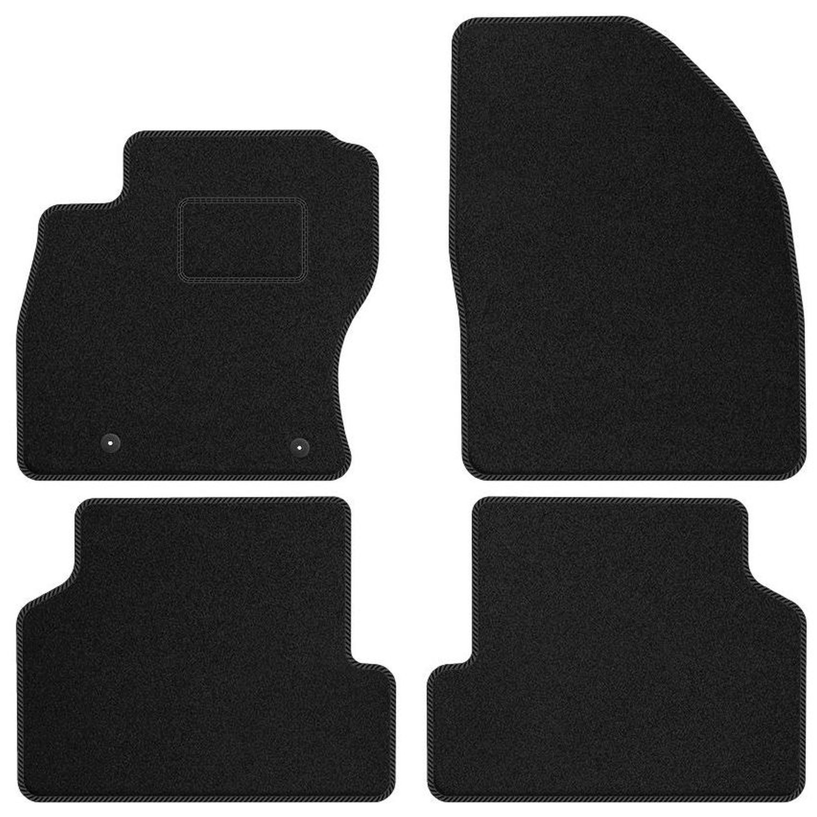 Tapis de sol Ford Focus 2 noir en moquette velours robuste STREAK FO09-1
