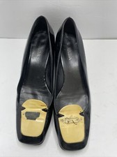 Prada Square Toe Low Heel Black Patent Leather Women Shoe Size 40 Us 10 Need Rep