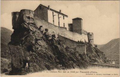 Old postcard Corte Le Chateau Fort built in 1445 CORSICA (1078584)