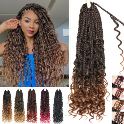 Soft Jumbo Box Braids Curly Ends Real Thick Crochet Braids Extensions Boho Twist