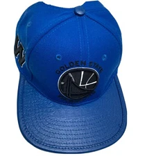 Pro Standard NBA Golden State Warriors Blue Leather Visor Adjustable Snap Hat