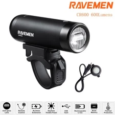 RAVEMEN CR600 Bike Front Light Bicycle Lamp USB Rechargeable Headlight 600Lumens