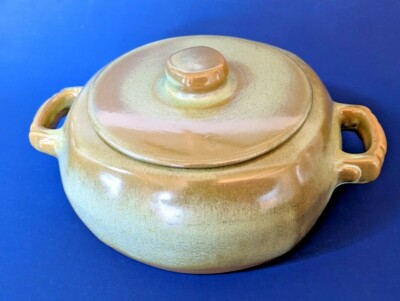 Vintage Frankoma Plainsman Prairie Green #5V Covered 1.5 Qt Casserole Dish