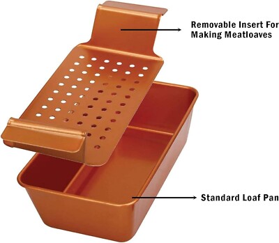 Copper Meatloaf Pan Professional Non-Stick 2-Piece Healthy Set Perfect For Bread