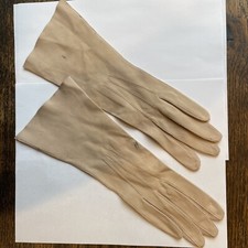 Vintage tan buff fawn women's Gloves 7 1/4 Made in Italy