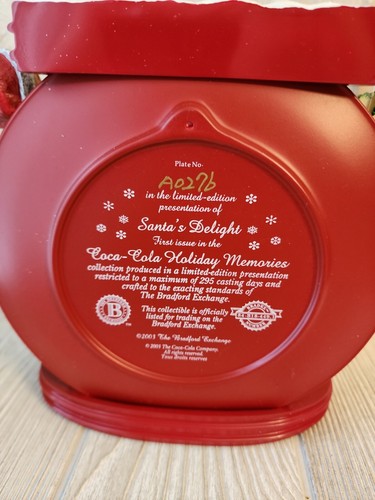 2001 "Santa's Delight" #A0276 Bradford Exchange Plate - 1st issue NEW - Picture 8 of 12