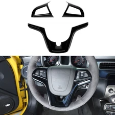 Black Steering Wheel Trim Cover Frame For Chevrolet Camaro 2012-2015 Accessories