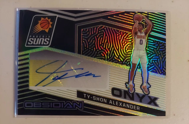 2020-21 Obsidian Ty-Shon Alexander Gold Etch Onyx Auto 2/10 Suns SSP ROOKIE RC