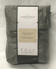 Threshold Sheet Set Full 400TC Sheet Gray 100 Cotton 18" DP Bedroom