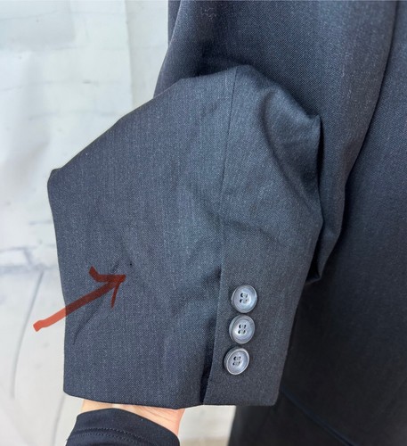 VITO RUFOLO (44R 36W) Mens Dark Solid Gray Wool Jacket Pleat Cuff Pants Suit - Picture 8 of 11