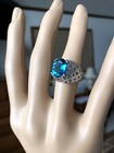14KWG Blue Topaz Basketweave Ring 6 5.20 Grams — photo 2