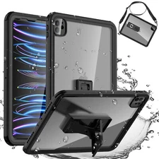 For iPad Pro 11 in 4th/3rd/2nd Gen Case Waterproof Shockproof Stand Cover &Strap