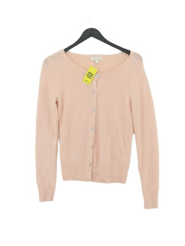 Monsoon Women's Cardigan S Pink Nylon with Angora, Wool Round Neck Cardigan
