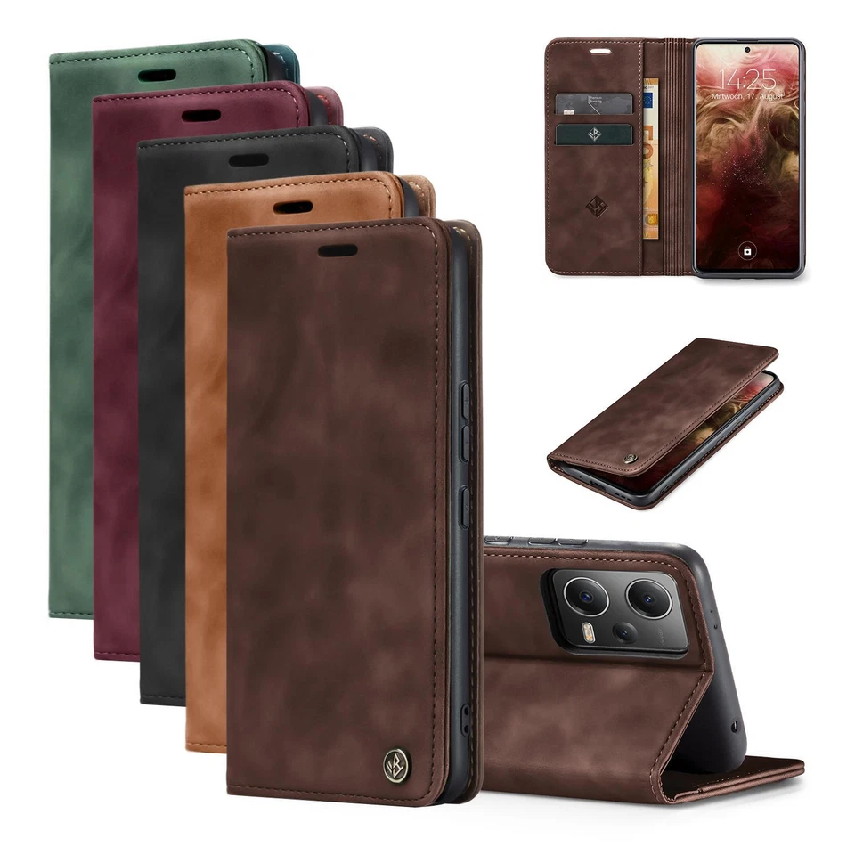 HÜLLE-FÜR-XIAOMI-REDMI-NOTE-12-XIAOMI-REDMI-NOTE-12-5G-XIAOMI-RED Handy Hülle für Xiaomi Redmi Note 12 / 12 5G / 12 Pro 5G / 12 Pro+ 5G Flip Klapp