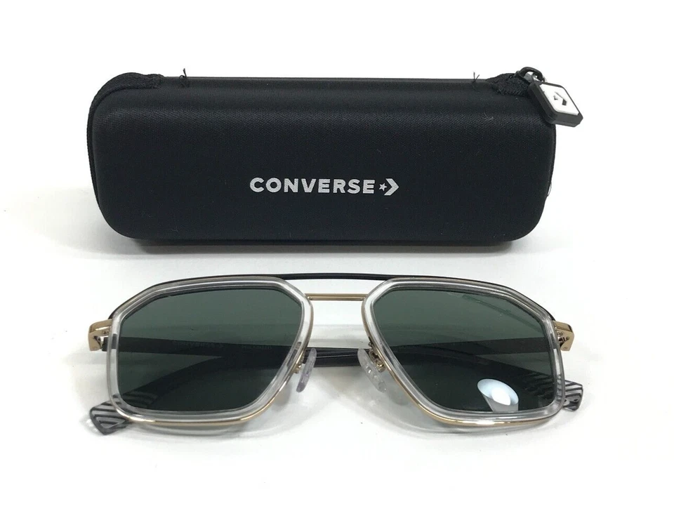 Gafas de sol Converse SCO194 NEGRO CRISTAL Aviador transparente con lentes polarizadas verdes Foto 2 de 4