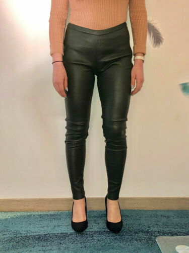 Pantalon Skinny En Cuir D'Agneau GANT Femme - Bleu Foncé Taille 38 - Neuf Avec Étiquettes
