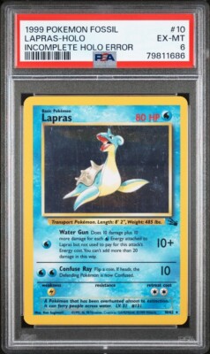 POP 1 POKEMON FOSSIL LAPRAS HOLO PSA HOLO ERROR CURRENTLY 1 OF 1