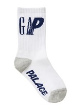 Gap x Palace Kids Crew White Socks Youth Size M/L Limited Edition Active NWT