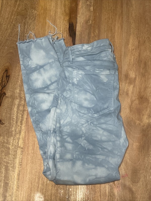 Sam Edelman Denim The Kitten Mid Rise Skinny Ankle Jeans Raw Hem Size 26