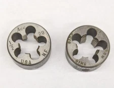 2 Ace 1/2"-20 NF Round Dies 1" OD Solid Die CS Carbon Steel USA