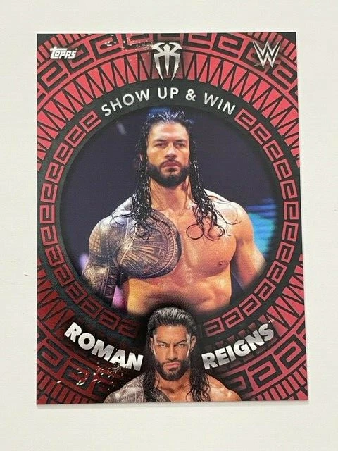 Topps WWE Superstars 2021 Trading Card Show Up Win Roman Reigns