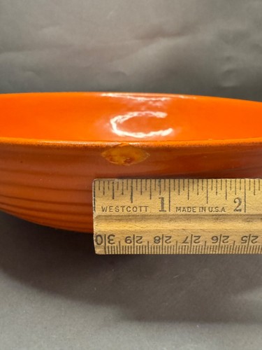 BAUER RING ORANGE RINGWARE BEEHIVE LARGE SALAD SERVING BOWL VINTAGE POTTERY - Picture 6 of 10