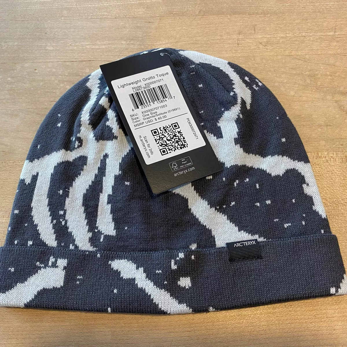 Arcteryx Lightweight Grotto Toque - New With Tags - Graphite / Solitude