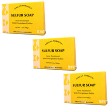 SULFUR SOAP - Jabon de Azufre - Acne Treatment 3.5oz 3-PACK