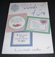PAT  GLORIA COUNTED CROSS STITCH PATTERN BOOK WORDS OF JOY 67 1990 OOP